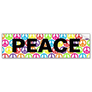 Multiple Multicolor Peace Signs Bumper Stickers