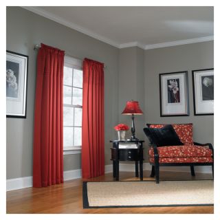allen + roth Lincolnshire 84 in L Solid Red Rod Pocket Curtain Panel