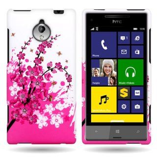 CoverON� Slim Hard Case for HTC 8XT with Cover Removal Tool   (Pink Spring Flower) Cell Phones & Accessories