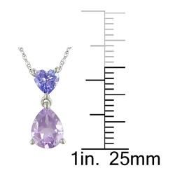 10k White Gold Amethyst and Tanzanite Necklace Miadora Gemstone Necklaces