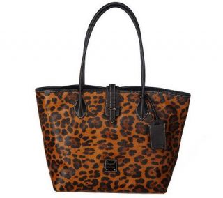 Dooney & Bourke Leather Leopard Print Medium Cindy Tote —