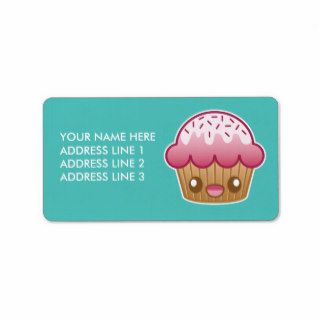 Cute Pink Cupcake Address Label
