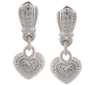 Judith Ripka Sterling Diamonique Heart Earrings —
