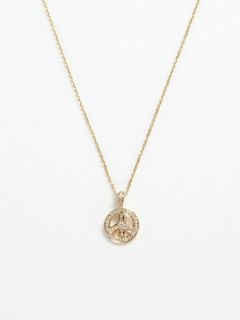Diamond Peace Sign Necklace by Ella Tein Jewelry