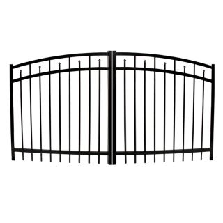 Ironcraft Black Powder Coated Aluminum Fence Gate (Common 48 in x 94 in; Actual 48 in x 94 in)