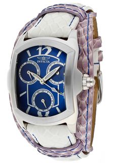 Invicta 12261  Watches,Womens Lupah Blue Dial Light Purple & White Genuine Leather Cuff, Casual Invicta Quartz Watches
