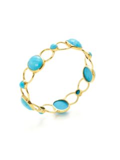 Faceted Turquoise & Gold Bangle Bracelet by Privileged