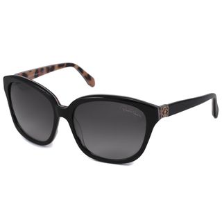 Roberto Cavalli Women's RC733S Baros Black Rectangular Sunglasses Roberto Cavalli Designer Sunglasses