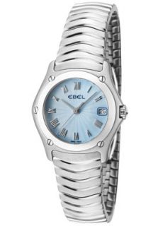 Ebel 9087F21/24225  Watches,Womens Classic Wave Light Blue Guilloche Dial Stainless Steel, Luxury Ebel Quartz Watches