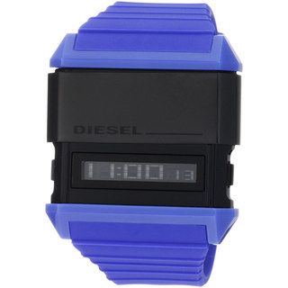 Diesel Men's DZ7199 Blue Rubber Quartz Watch with Digital Dial Diesel Men's Diesel Watches
