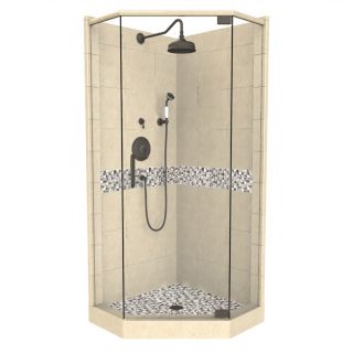 American Bath Factory Java 86 in H x 42 in W x 48 in L Medium with Accent Neo Angle Corner Shower Kit