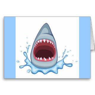 vectorstock_383155 Cartoon Shark Teeth hungry Greeting Card