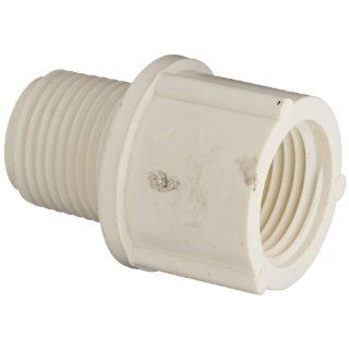 Spears 446 Series PVC Pipe Fitting, Adapter, Schedule 40, 1/2" NPT Male x 3/4" NPT Female Industrial Pipe Fittings