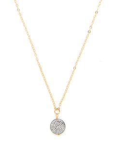 Pave CZ Disc Pendant Necklace by Mary Louise Designs