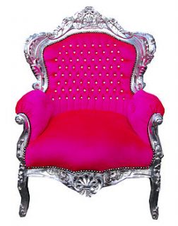 vintage style hot pink throne armchair by made with love designs ltd