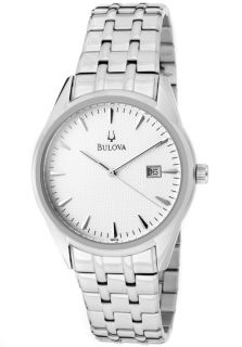 Bulova 96B119  Watches,Mens Dress Silver Textured Dial Stainless Steel, Casual Bulova Quartz Watches