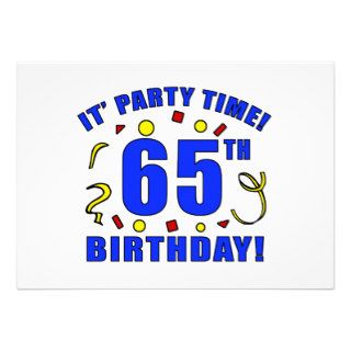 65th Birthday Party Time Announcement
