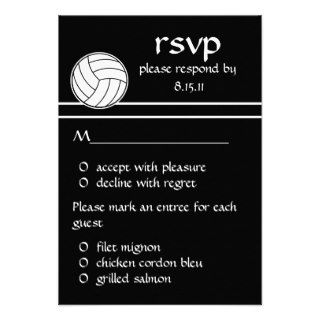 Volleyball Wedding RSVP Response Card Personalized Invitations