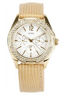 Guess W16574L1  Watches,Womens White Dial Gold Leather, Casual Guess Quartz Watches