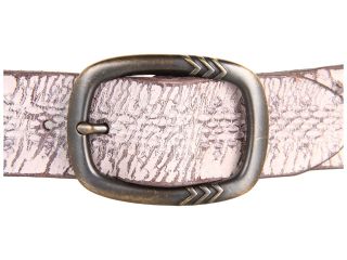 John Varvatos 40mm Detailed Centerbar Buckle on a Washed Embossed Strap White