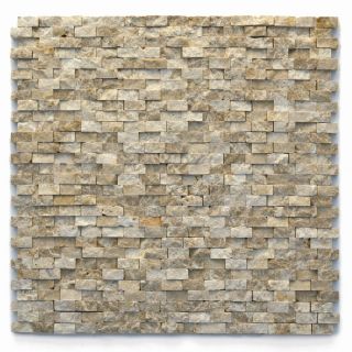 Solistone 10 Pack Modern Light Brown Natural Stone Mosaic Subway Indoor/Outdoor Wall Tile (Common 12 in x 12 in; Actual 12 in x 12 in)