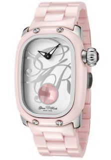 Glam Rock GR72014 BLKH  Watches,Womens Monogram Rose Quartz (3.5 ctw) White Enamel Dial Pink Ceramic, Casual Glam Rock Quartz Watches