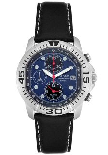 Pulsar PF3429  Watches,Mens  Chronograph Black Leather Alarm, Chronograph Pulsar Quartz Watches