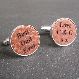 leather cufflinks by gracie collins