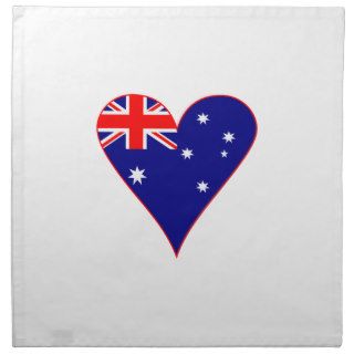 Australia Flag Heart Funky Red Border Napkin