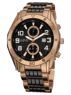 Mens Rose Tone & Black Watch by August Steiner