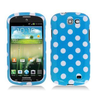 Aimo SAMI437PCPD302 Cute Polka Dot Hard Snap On Protective Case for Samsung Galaxy Express i437   Retail Packaging   Light Blue/White Cell Phones & Accessories