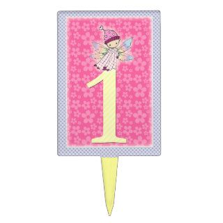One Year Old Fairy Birthday Girl Rectangle Cake Pick