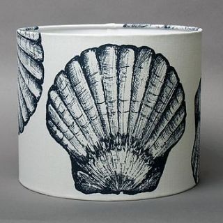 linen scallop shell lampshade by cream cornwall