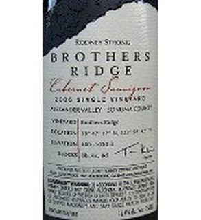 Rodney Strong Cabernet Sauvignon Brothers Ridge 2007 750ml 12 pack case Wine