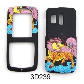 Samsung Messenger R450/R451 (Straight talk) 3D Embossed, Colorful Kirin on Black Hard Case/Cover/Faceplate/Snap On/Housing/Protector Cell Phones & Accessories