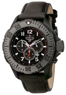 Invicta 5652  Watches,Mens Invicta II Chronograph Black Leather, Chronograph Invicta Quartz Watches