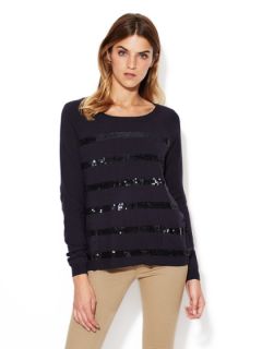Jersey Sequin Striped Sweater by Design History