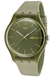 Swatch SUOG700  Watches,Mens Original Olive Green Dial Olive Green Silicon, Casual Swatch Quartz Watches
