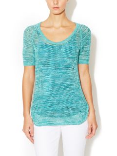 Cotton Open Knit Scoopneck Top by See by Chloe
