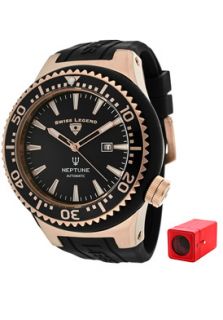 Swiss Legend 11818A RG 01 RA W  Watches,Mens Neptune Automatic Black Dial Black Silicone, Casual Swiss Legend Automatic Watches