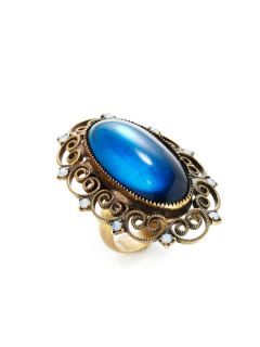 Blue Glass Oval Ring by House of Lavande