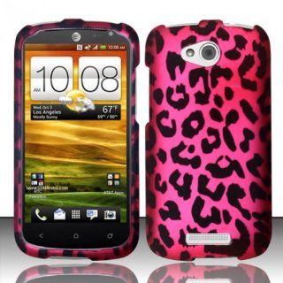 For HTC One VX (AT&T) Rubberized Design Cover Case   Pink Leopard Cell Phones & Accessories
