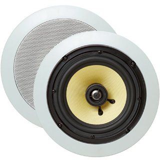 Cmple   6.5 Inch Pair of 2 Way In Wall/In Ceiling Kevlar Speakers   Round  Vehicle Speakers 