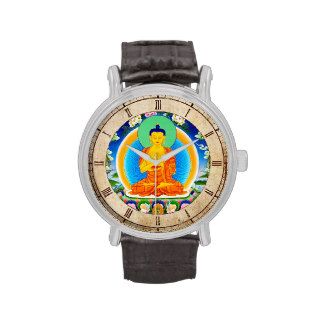 Cool oriental tibetan thangka god tattoo art wrist watch