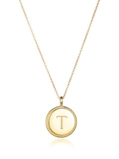 "T" Initial Pendant Necklace by Amelia Rose Design