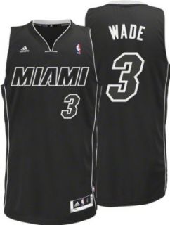 NBA Men's Miami Heat Dwyane Wade Black Black White Swingman Jersey (Black/White, Small)  Sports Fan Jerseys  Clothing