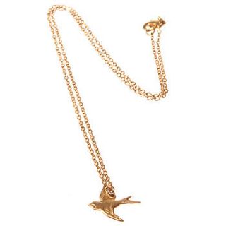 gold swallow necklace by lavender room
