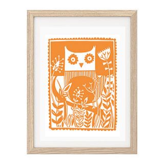owl screen print by bubble and tweet