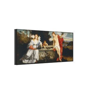 Tiziano. Amor Sacro Y Amor Profano Gallery Wrapped Canvas