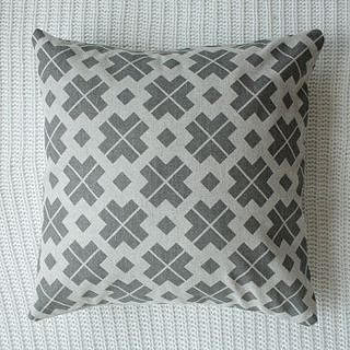 grey patterned linen cushion cover by silk & burg